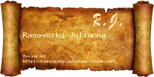 Rasovszky Julianna névjegykártya
